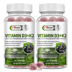 Vitamin D3 K2 Gummies - 10,000 IU of D3 + 200 mcg MK7 - Supports Healthy Bone,Heart & Calcium Absorption,& Immune Health - Non-GMO,Sugar-Free,120 Ct,2 Pack