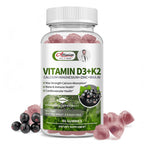 Vitamin D3 K2 Gummies - 10,000 IU of D3 + 200 mcg MK7 - Supports Healthy Bone,Heart & Calcium Absorption,& Immune Health - Non-GMO,Sugar-Free,60 Ct