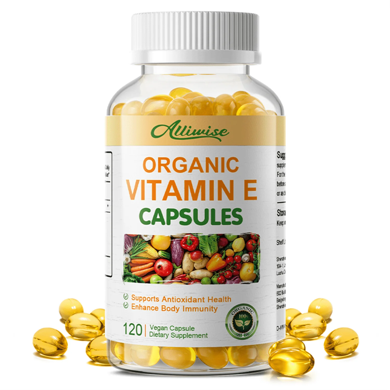 Vitamin E 1000IU Softgels, Natural Antioxidant, Skin & Immune System Support Supplement for Healthy Skin, Hair, Nails, Immune & Eye Health, 120 Count