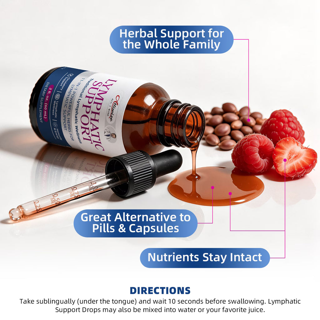 Lymphatic Drainage Drops - Immune & Lymph System Support - Lymphatic Cleanse with Echinacea & Dandelion - 2 fl oz