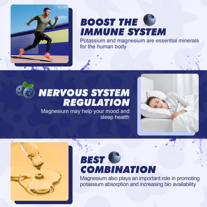 Potassium Magnesium Supplement Liquid - High Absorption Magnesium Complex & Potassium Plus Calcium, Vitamin D3, Zinc for Bone, Energy, Immune Support - Sugar Free & Vegan, 2 fl oz