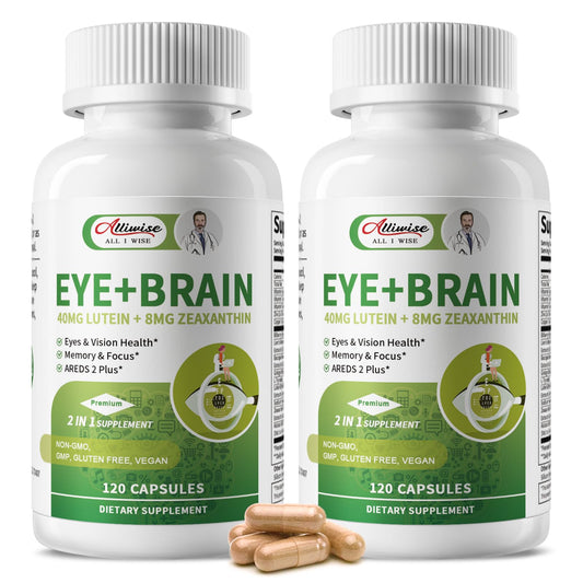 2 Pack Lutein Eye Vitamins 14 in 1 Supplement Eye Vitamins for Ocular Health, Dry Eye Support, Memory & Focus Supplement, Contains Zeaxanthin, Zinc, Vitamins A/C/E, 240 Capsules Total