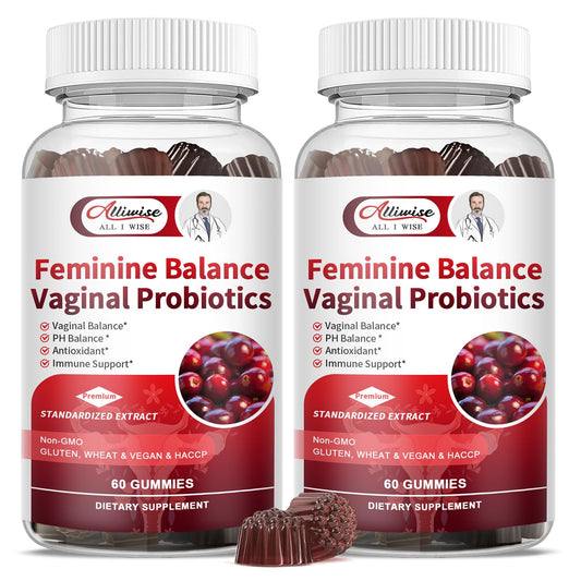 Pineapple Feminine Probiotic Gummies for Women – pH & Immune Support with Cranberry, Vegan, 2-Pack