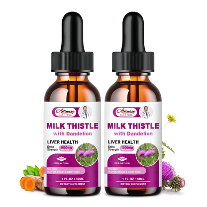 1000mg Milk Thistle Liver Health Support Liquid Drop Supplement