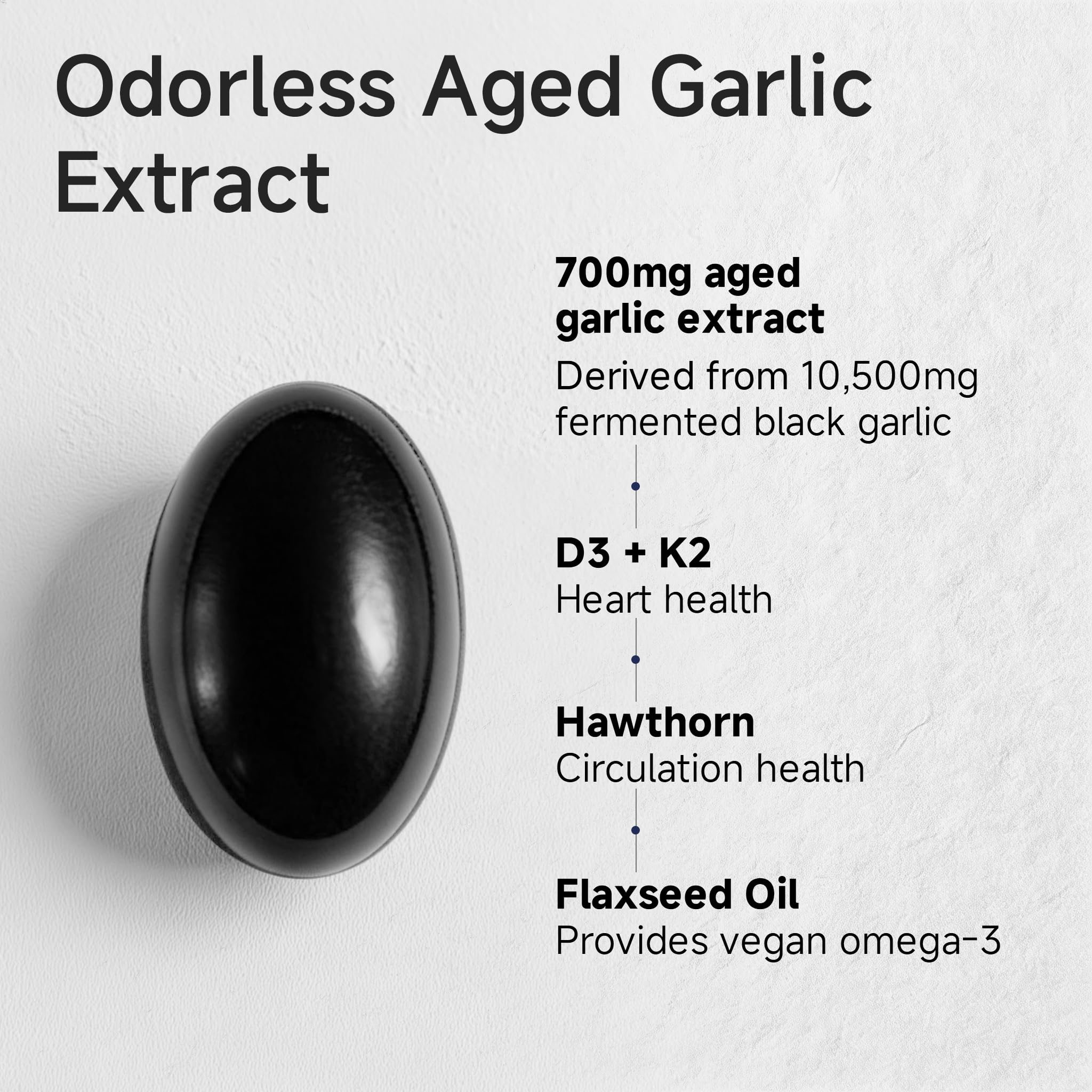 Aged Black Garlic (700mg) | Heart & Circulation Support