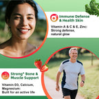 Sugar-Free Fruits & Veggies Gummies, Super Greens with 23 Fruits & 25 Veggies, Multivitamin Minerals & Fiber, Vegan Fruit & Vegetable Supplement for Adults, 120 Gummies, 2 Month Supply