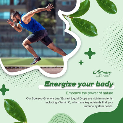 Soursop Liquid Drop for Cell regeneration & Immune support-Vegan Soursop Bitters Liquid,99% High Absorption form Soursop Leaf & Fruit Complex-4 Fl Oz