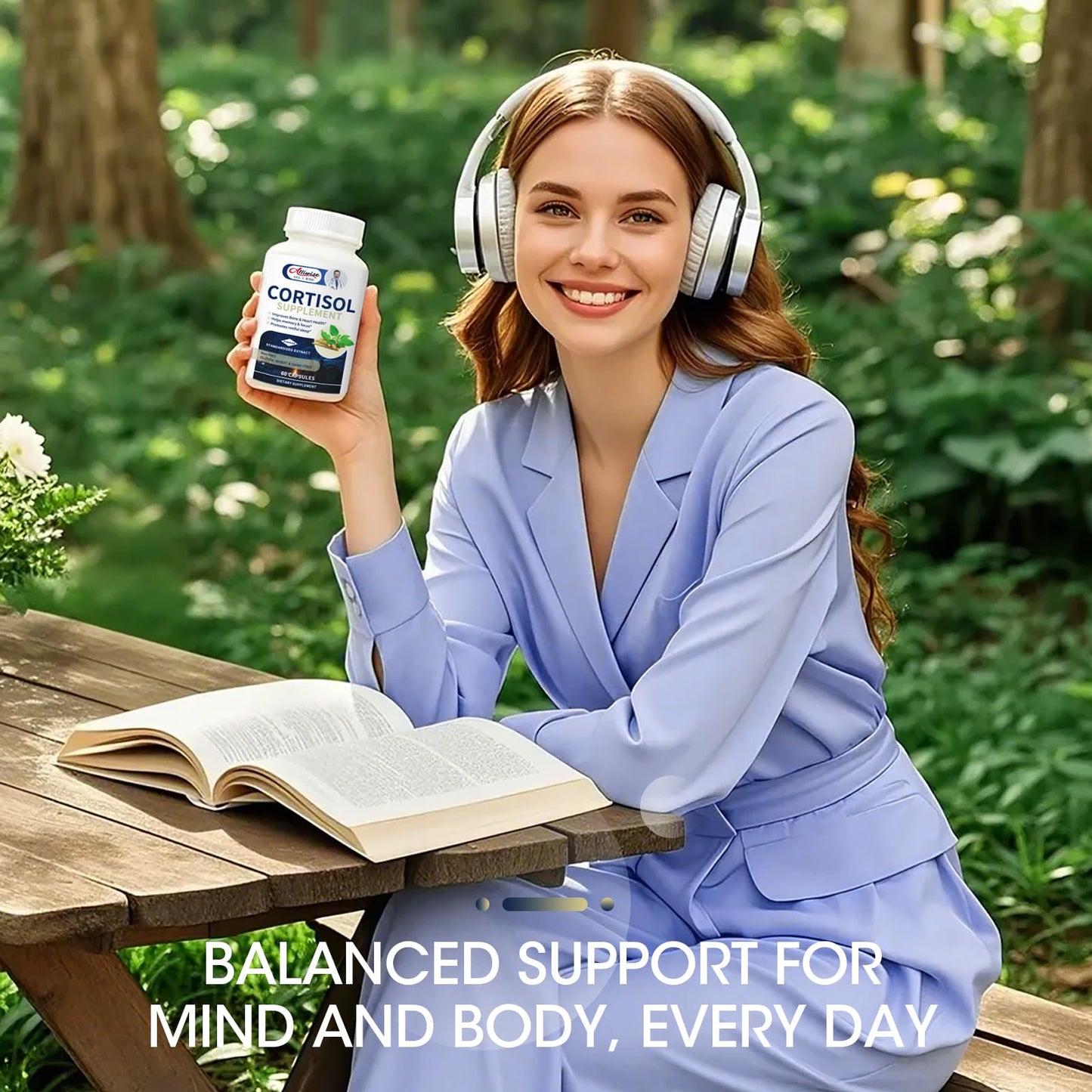 Cortisol Capsules Supplement with Magnesium, Ashwagandha Rhodiola L-Theanine