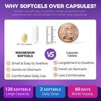 Magnesium Glycinate 400mg Softgels with D3 & K2 | Sleep, Calm & Muscle Support | 120 Count