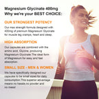 Magnesium Glycinate 400mg Capsules Muscle & Sleep Support