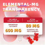 2pack Magnesium Glycinate Gummies 600mg for Sleep & Calm, Sugar Free Magnesium Gummies for Adults with Vitamin D3, Tart Cherry & Chamomile,Clump-Resistant Formula, Third-Party Tested, 120 Count