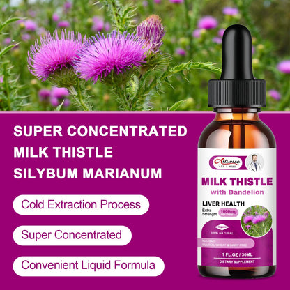 1000mg Milk Thistle Liver Health Support Liquid Drop Supplement
