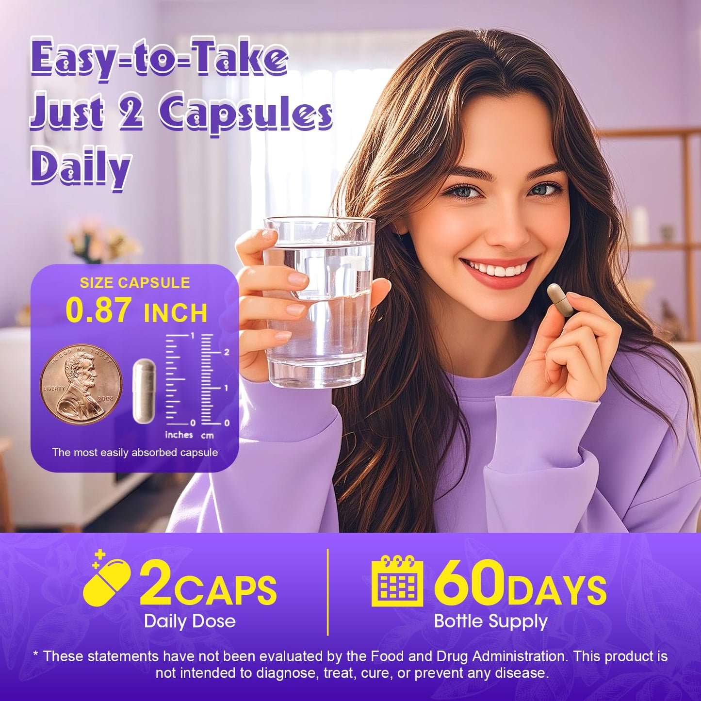 Cortisol Supplements for Women - Adrenal Support with Ashwagandha, L-Theanine & Holy Basil for Stress Relief, Mood & Steady Focus - Hormone Balance - 120 Vegan Capsules