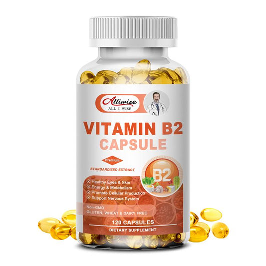 Vitamin B2 Capsules Riboflavin Capsules for Eliminate Inflammation in Mouth Lip &Tongue Energy Skin Cellular Vision Health