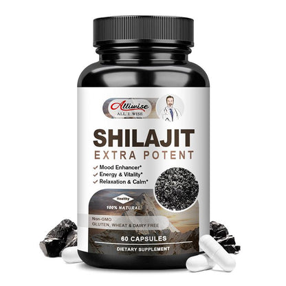 Alliwise Shilajit Supplement 400mg Enhances Athletic Performance Anti-Fatigue For Men & Women Improve Energy Levels