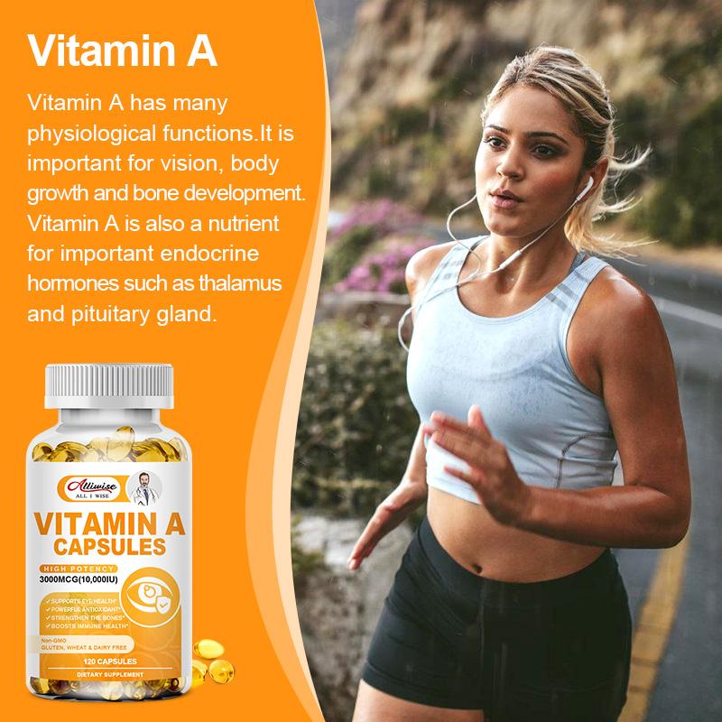 Alliwise Vitamin A 10,000 IU from Cod Liver Oil Supports Vision and Cellular Health,Healthy Growth & Reproduction, Immune, & Skin Health