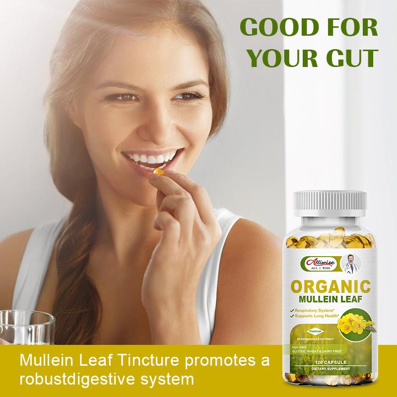 Lung Support Supplement - Mullein Capsules For Lung Cleanse And Detox  - Respiratory System & Mucus Clear - Herbal Support For Healthy Respiratory And Bronchial Function