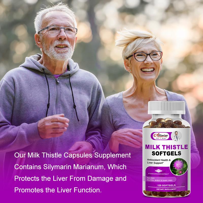Milk Thistle Capsule 1000mg Silymarin Marianum Dandelion Root Liver Health Support, Antioxidant Support, Cleanse, Detox &amp; Pure Health