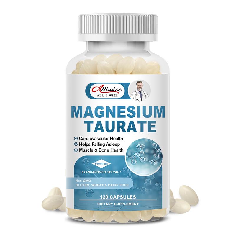 Magnesium Taurate 120 Caps 700mg Enhanced Absorption for Restful Sleep, Relaxation, Positive Mood, Wellness, GABA Levels, Cardiovascular Health