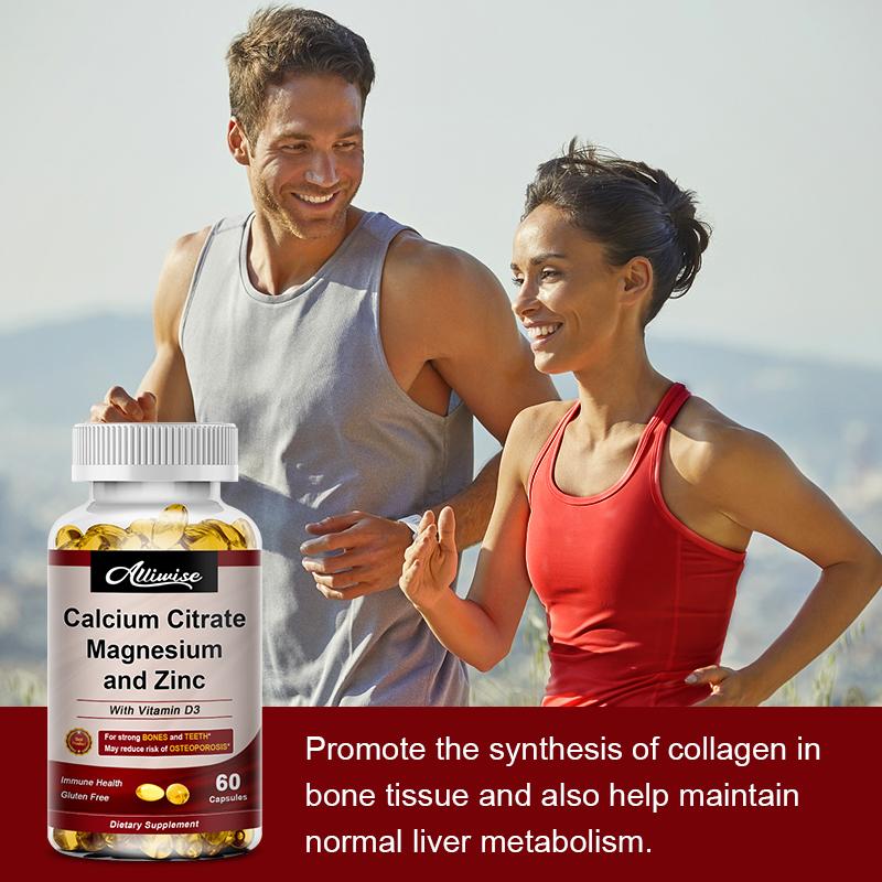 Calcium Magnesium Zinc with Vitamin D3 Capsules Supplement 120 Softgels