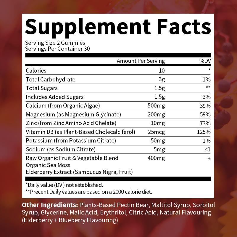 Alliwise Calcium Magnesium Zinc Gummies with Potassium & Vitamin D3