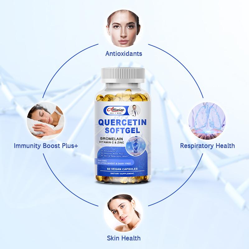 Alliwise Quercetin with Bromelain Vitamin Zinc 1000mg 120 Capsules