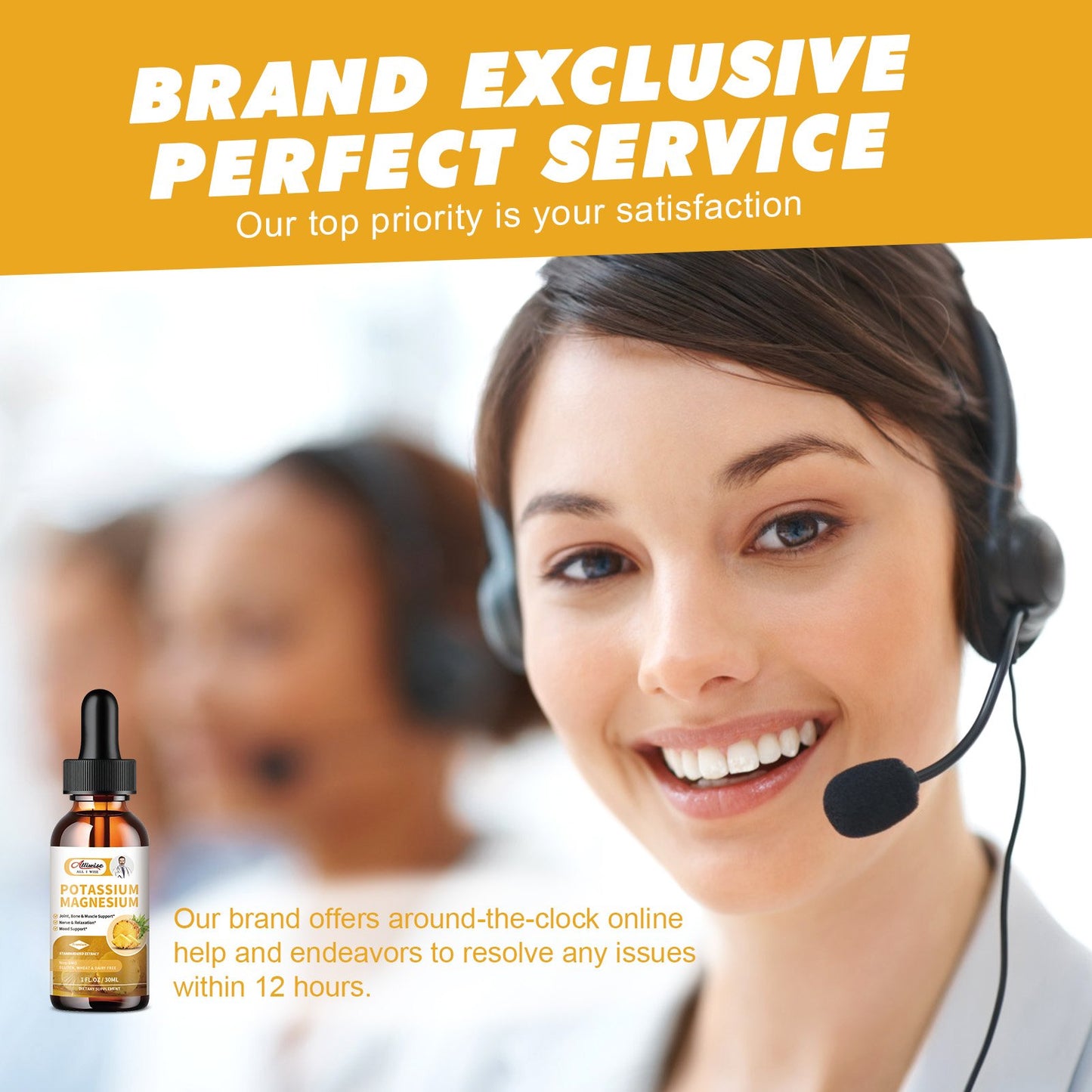 2 Packs Potassium Magnesium Supplement Liquid Drops for Mood Support