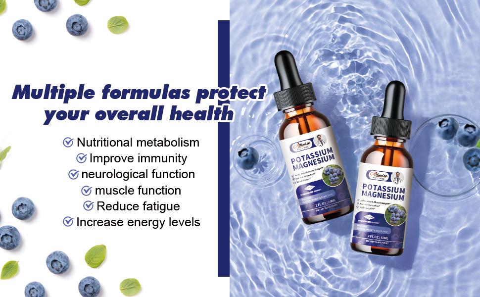 2 Pack Potassium Magnesium Supplement Liquid - High Absorption Calm Magnesium Complex 500mg & Potassium 99mg Plus Calcium, Vitamin D3, Zinc for Leg Cramps & Bone & Energy & Immune Support - 4 Fl oz