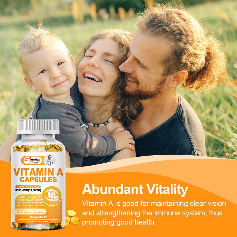 Alliwise Vitamin A 10,000 IU from Cod Liver Oil Supports Vision and Cellular Health,Healthy Growth & Reproduction, Immune, & Skin Health