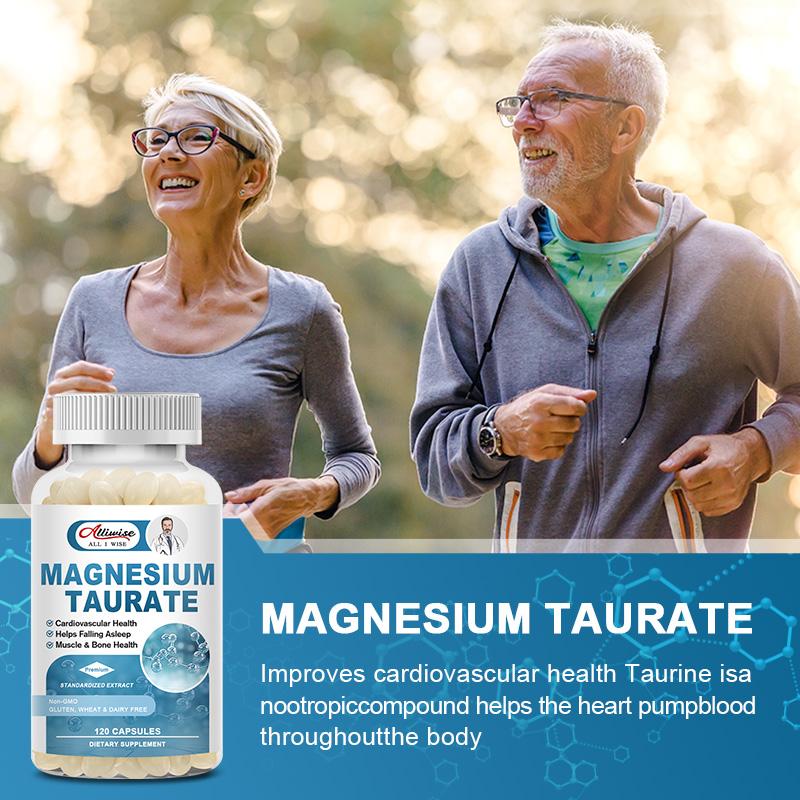 Magnesium Taurate 120 Caps 700mg Enhanced Absorption for Restful Sleep, Relaxation, Positive Mood, Wellness, GABA Levels, Cardiovascular Health