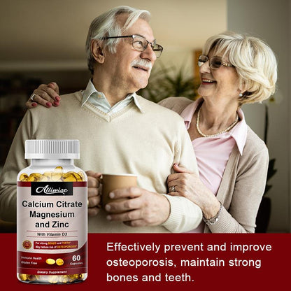 Calcium Magnesium Zinc with Vitamin D3 Capsules Supplement 120 Softgels