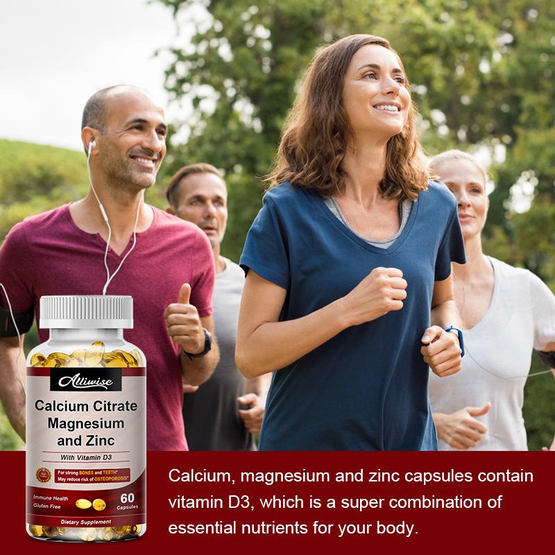 Calcium Magnesium Zinc with Vitamin D3 Capsules Supplement 120 Softgels