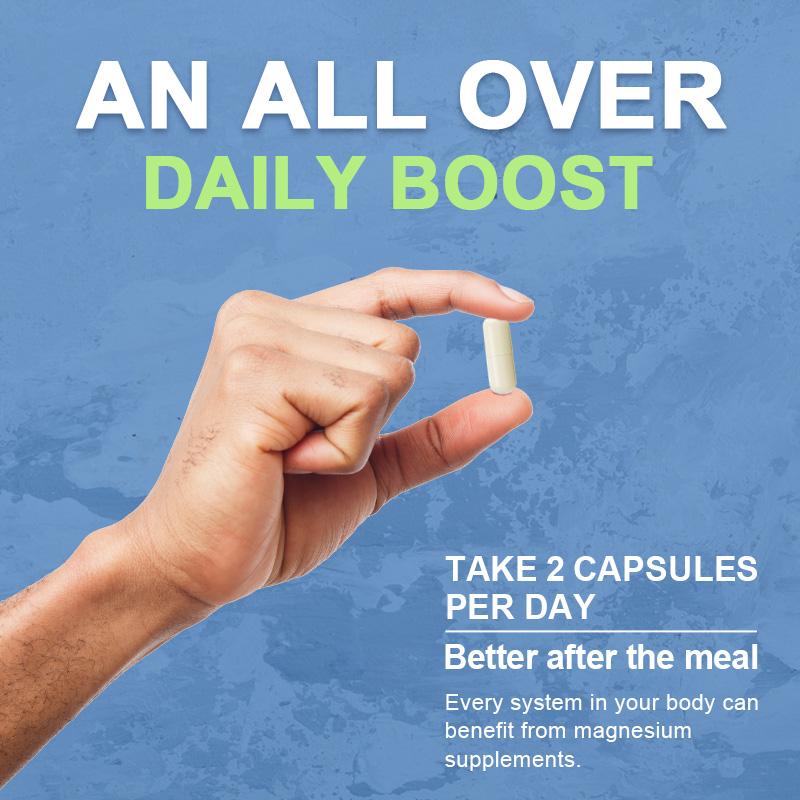 Alliwise Magnesium Complex 500mg of Magnesium Glycinate, Oxide&Citrate for Muscle Relaxation, Nerves Health& Energy-60capsules