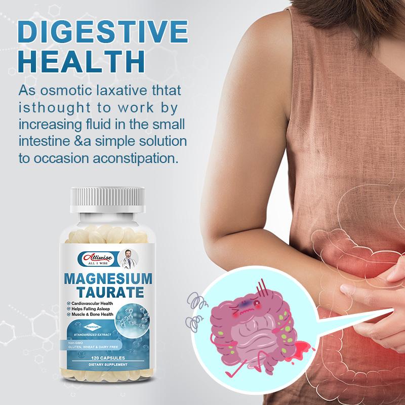 Magnesium Taurate 120 Caps 700mg Enhanced Absorption for Restful Sleep, Relaxation, Positive Mood, Wellness, GABA Levels, Cardiovascular Health
