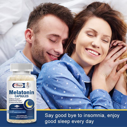 Melatonin 12 Mg capsules for aiding Fall Asleep Fast helping Calming & Relaxing and Regulate Sleep Cycle