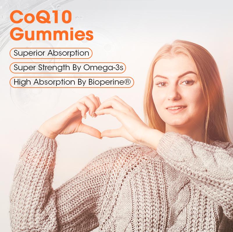 Alliwise Coq10 Supplement Coenzyme q10 Gummies for Heart Health, Energy, Antioxidants, Brain & Memory Health, Cognition & Cardiovascular