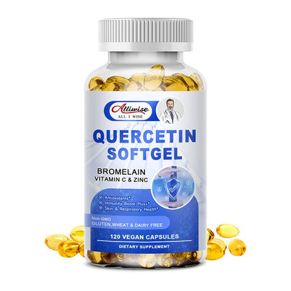 Alliwise Quercetin with Bromelain Vitamin Zinc 1000mg 120 Capsules