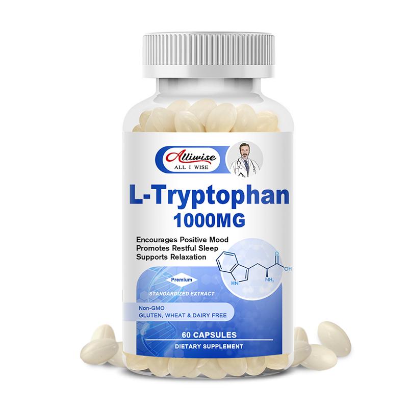 Alliwise L Tryptophan 1000mg Nighttime Formula for Restful Sleep & Relaxation Supports Feelings of Well Being and Healthy Circulation