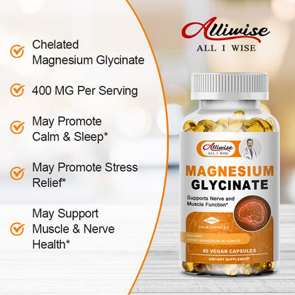 Daily Magnesium Glycinate with Vitamin B6 & D3 Gentle Support for Sleep, Mood, Muscle Comfort, and Whole-Body Wellness