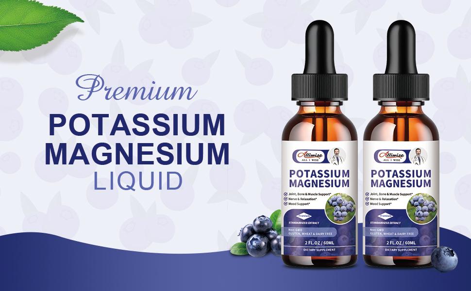 2 Pack Potassium Magnesium Supplement Liquid - High Absorption Calm Magnesium Complex 500mg & Potassium 99mg Plus Calcium, Vitamin D3, Zinc for Leg Cramps & Bone & Energy & Immune Support - 4 Fl oz