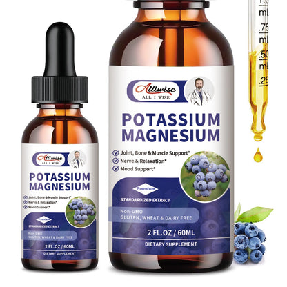2 Pack Potassium Magnesium Supplement Liquid - High Absorption Calm Magnesium Complex 500mg & Potassium 99mg Plus Calcium, Vitamin D3, Zinc for Leg Cramps & Bone & Energy & Immune Support - 4 Fl oz