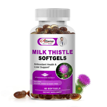 Milk Thistle Capsule 1000mg Silymarin Marianum Dandelion Root Liver Health Support, Antioxidant Support, Cleanse, Detox &amp; Pure Health