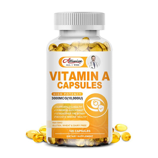 Alliwise Vitamin A 10,000 IU from Cod Liver Oil Supports Vision and Cellular Health,Healthy Growth & Reproduction, Immune, & Skin Health