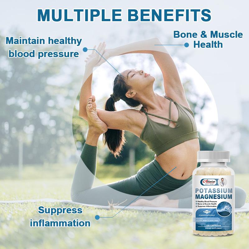 Alliwise Magnesium Potassium Complex to Support Heart health & blood pressure support, Vascular Health & Leg Cramp