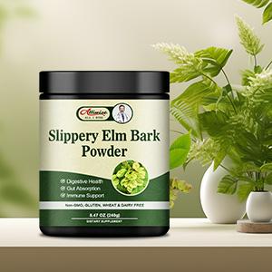 Pure Slippery Elm Powder Natural Herbal Supplement Supports Intestinal Mucous,Helps Soothe The Throat and Coughing