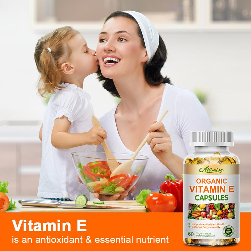 2 Packs Vitamin E Capsule Natural Antioxidant, Skin & Immune System Support Supplement for Healthy Skin, Hair, Nails, Immune & Eye Health