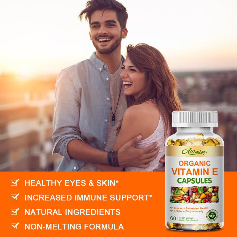 2 Packs Vitamin E Capsule Natural Antioxidant, Skin & Immune System Support Supplement for Healthy Skin, Hair, Nails, Immune & Eye Health