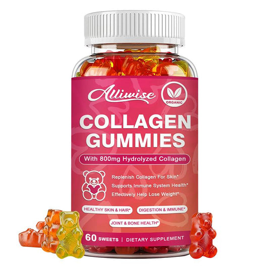 Alliwise Collagen Gummies With Vitamin C Anti Aging Skin Whitening Joint&bone Support Vitamin Gummies