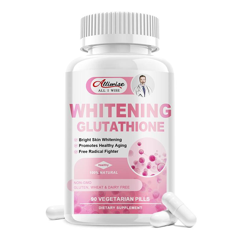 Alliwise Reduced Glutathione Whitening Pills with Vitamin C Antioxidant for Aging Defense, Immune System