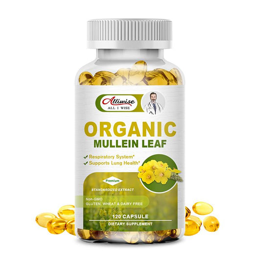 Lung Support Supplement - Mullein Capsules For Lung Cleanse And Detox  - Respiratory System & Mucus Clear - Herbal Support For Healthy Respiratory And Bronchial Function